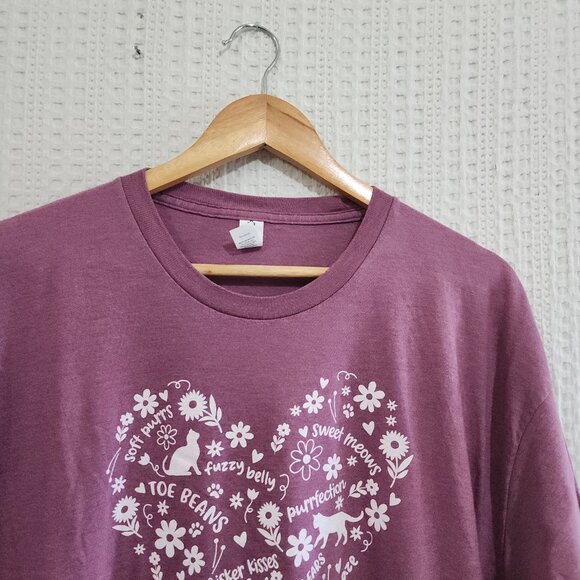 Cat Lady Box Cat Lover Women's Purple Crewneck T-Shirt Plus Size XXL - Picture 5 of 13